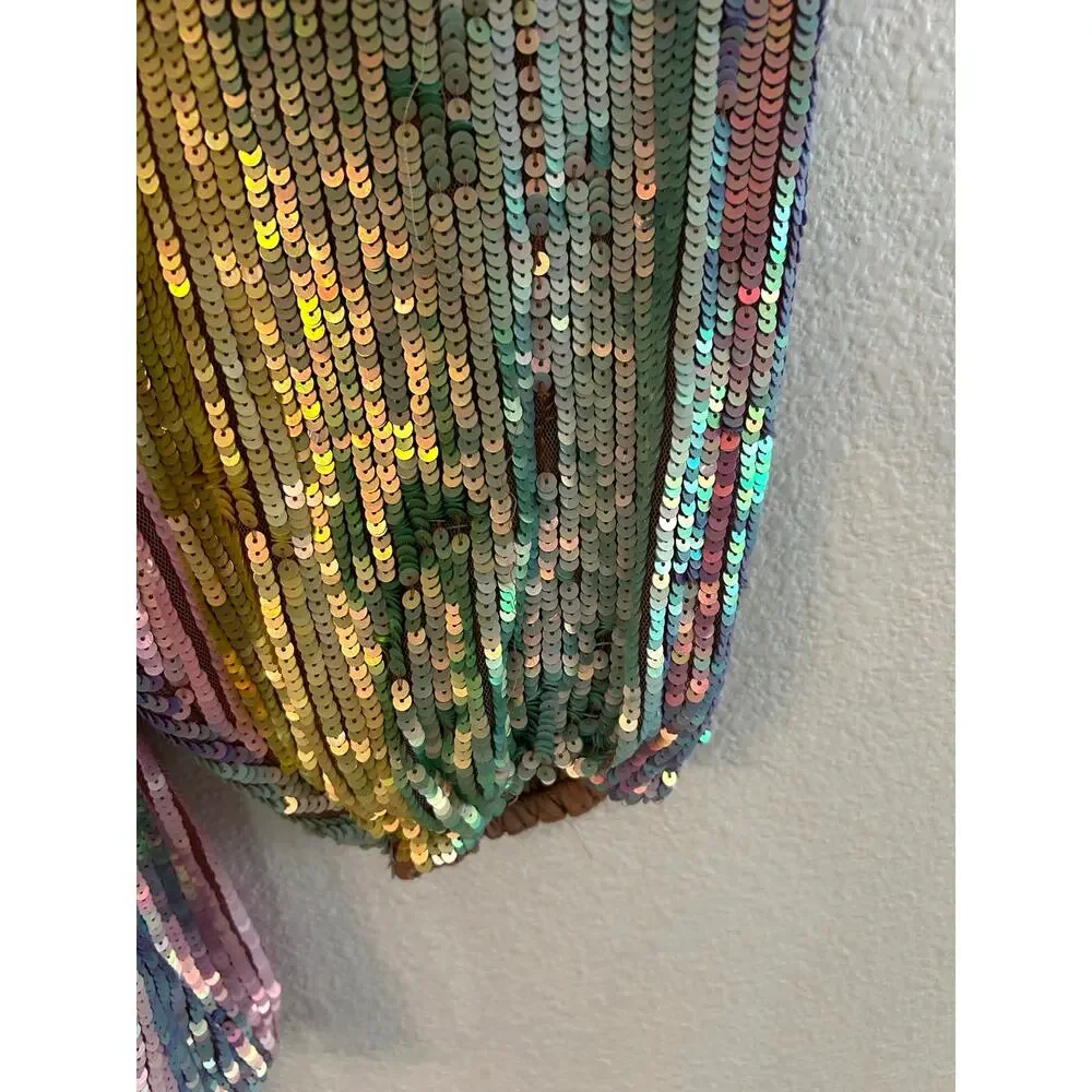 Show Me Your Mumu Wear Me Out Dress In Rainbow Stripe Sequins S - Picture 10 of 13